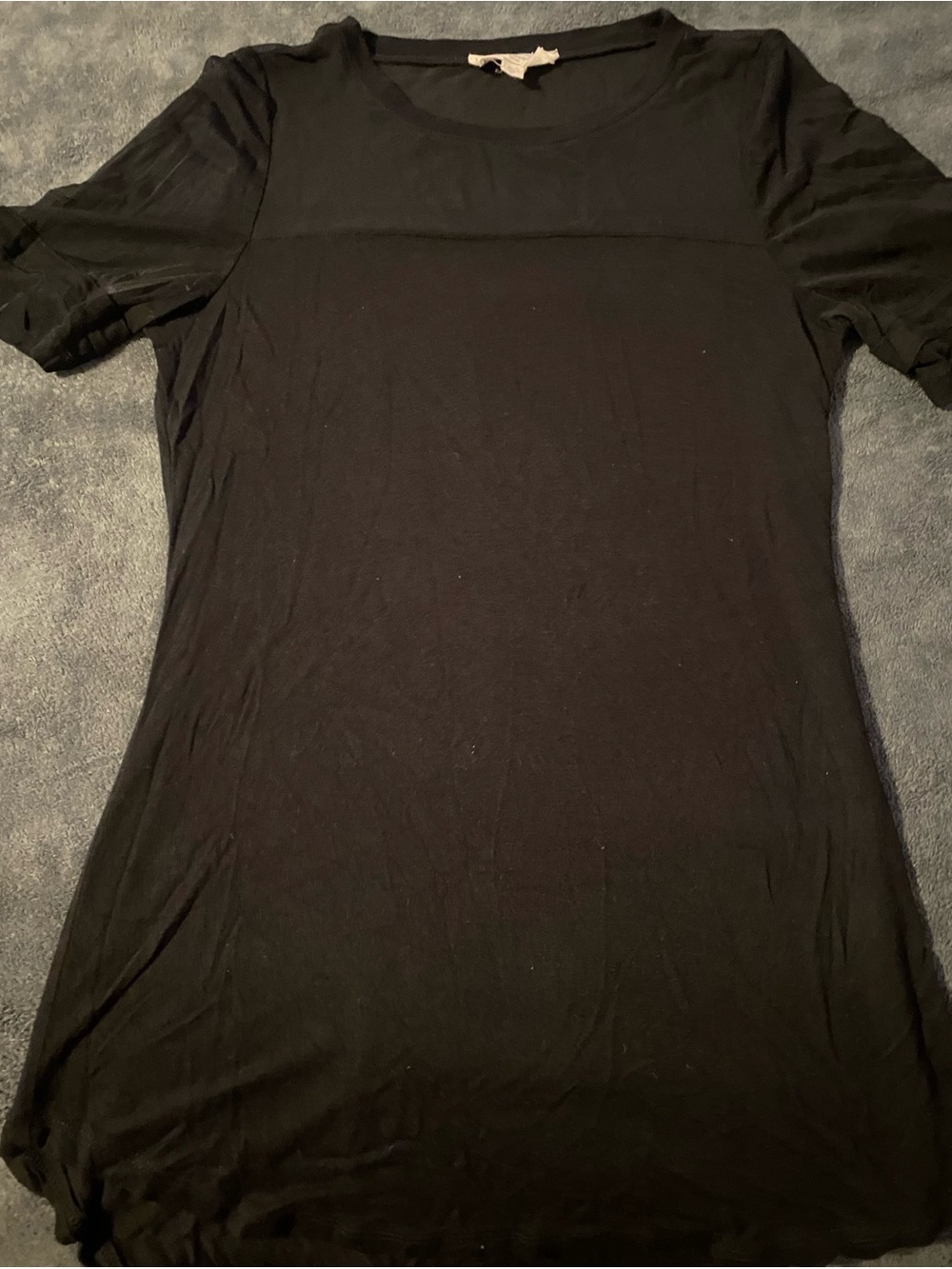 Women's Black Short Sleeve Crewneck Tee